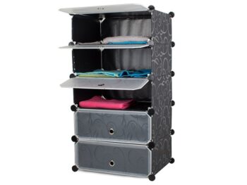 Ruimtebesparende en stijlvolle schoenenkast met 3 modules en 5 planken - Multifunctionele schoenen- en opbergkast met transparante deuren - Waterdichte en duurzame modulaire schoenenkast - Image 2