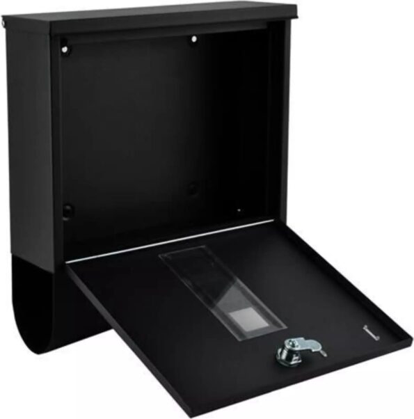 Wand brievenbus met Krantenrol – Brievenbus Zwart RVS voor Buiten & Muurmontage - Image 10