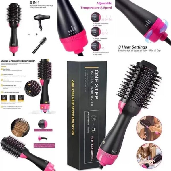 3-in-1 Föhnborstel – Keramische & Ionische Haarföhn Borstel voor Krullen, Steil & Volume - Image 2