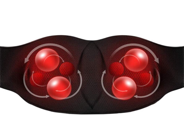 Elektrische Shiatsu Nekmassage Apparaat – Met Verwarming, Muziek en Autolader – Draadloos Nek- en Rugmassagekussen - Image 2