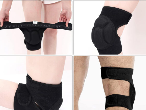 Kniebeschermers met Klittenband, Comfortabele Werk- & Tuinkniebescherming – Foam Kniebeschermers Volwassenen – Zwart - Image 3